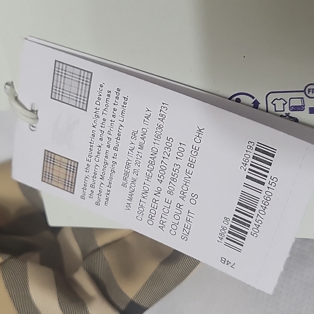 BUBERRY SOFT KNOT HEADBAND NWT NOVA CHECK - Picture 7 of 7